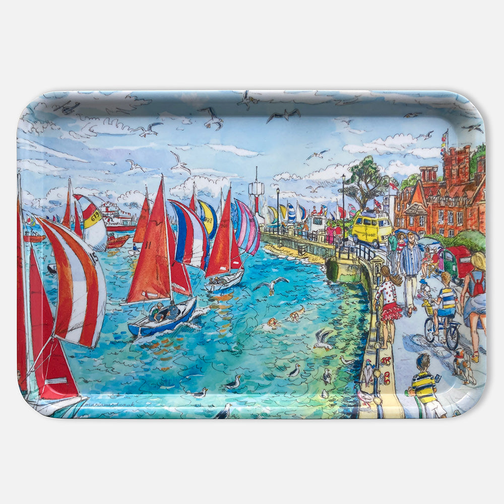 295 Racing at Cowes - Large Tray 43x29.5cm