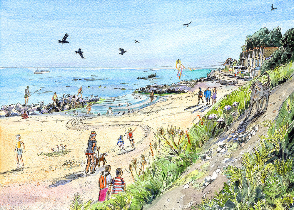 349 - Flying a kite at Bonchurch