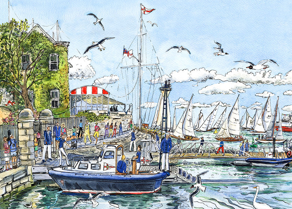 396 British Classics racing off Royal Yacht Squadron Cowes
