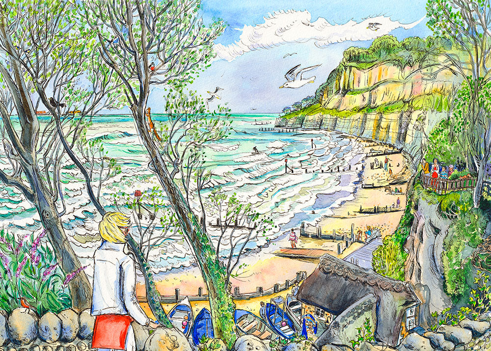 545 - Wild weather at the Fishermans Cottage Shanklin - Giclée print