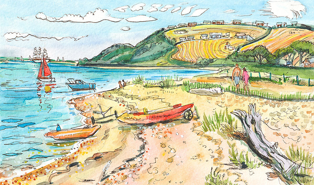550 - Sleepy Thorness Bay Greeting Card
