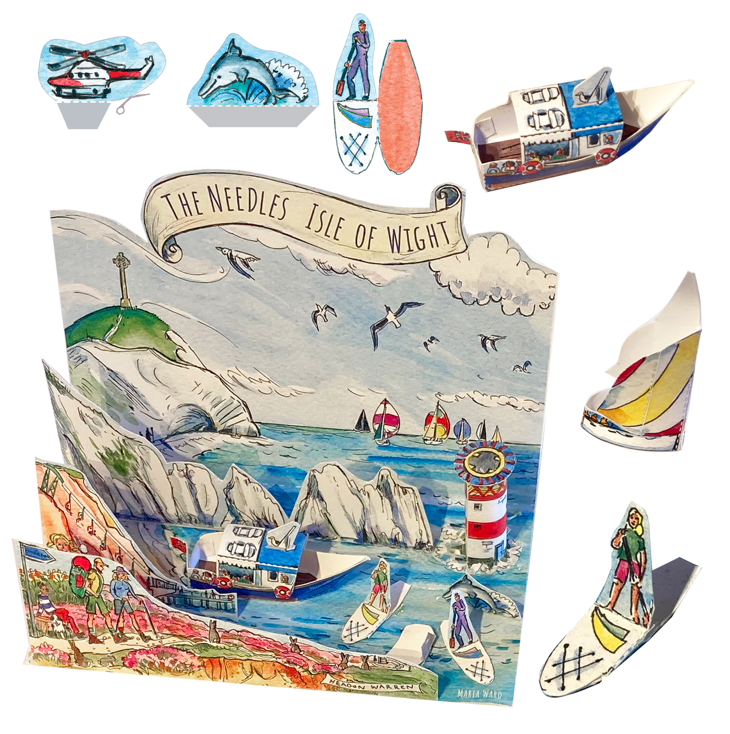The Needles, Headon Warren and Tennyson Downs - Make your own Diorama