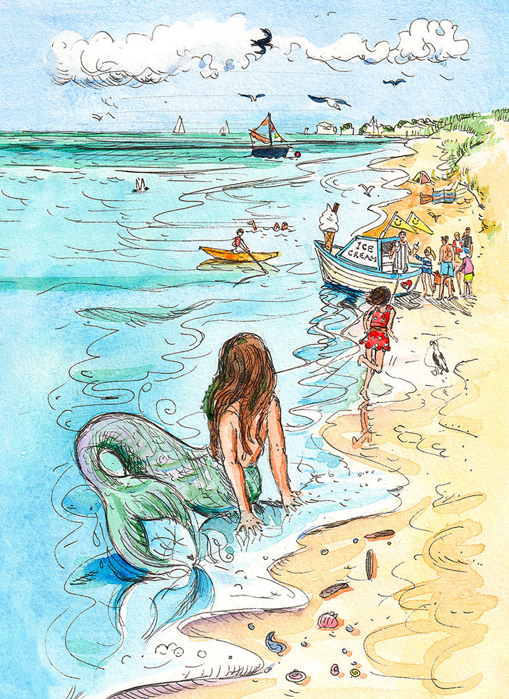 Etty runs to the Ice Cream Van - Print