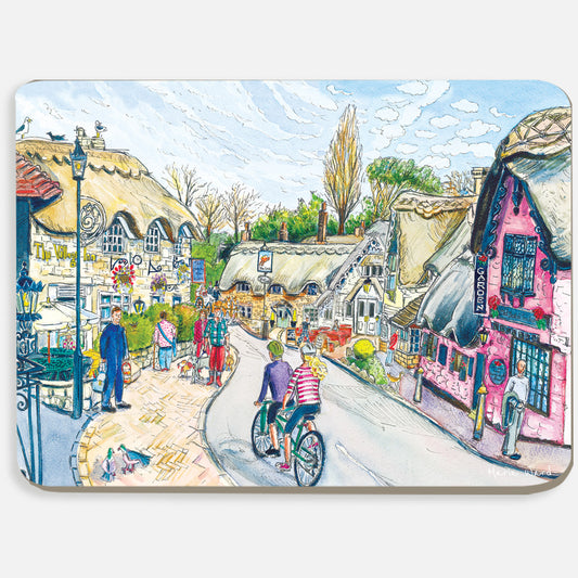 298 Cycling through Shanklin Old Village - Single Placemat