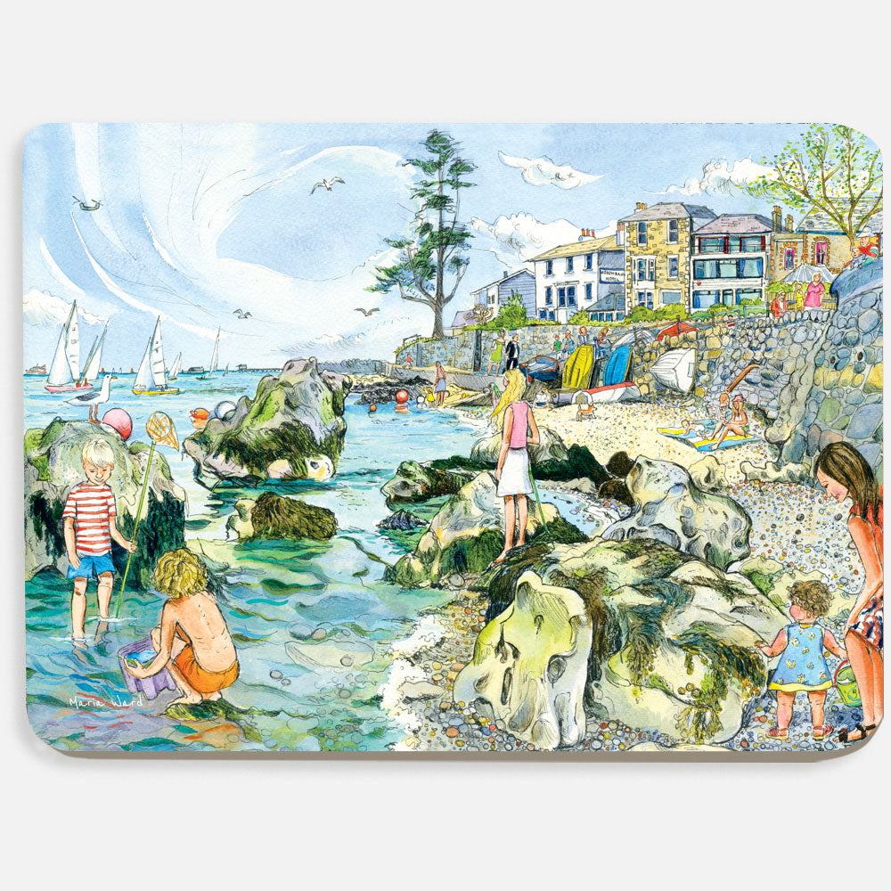 156 - Rock pooling at Seaview - single placemat