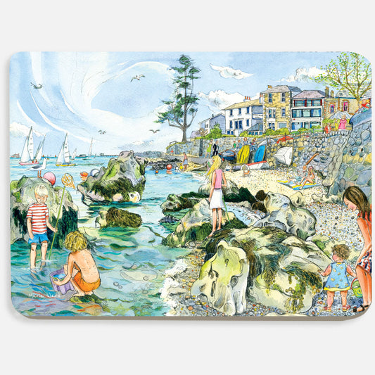 156 - Rock pooling at Seaview - single placemat