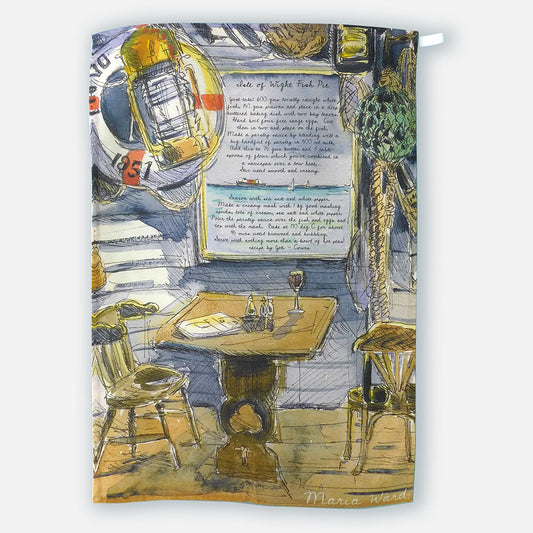 256 – In the boat House, Ventnor – Tea towel