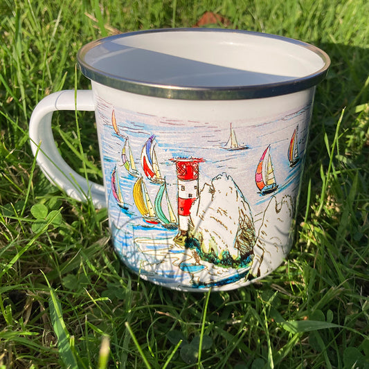 Enamel Mug - 274 Yachts racing round the Needles