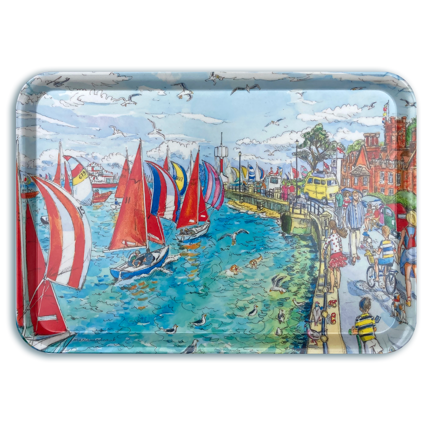 295 Racing at Cowes - Large Tray 43x29.5cm