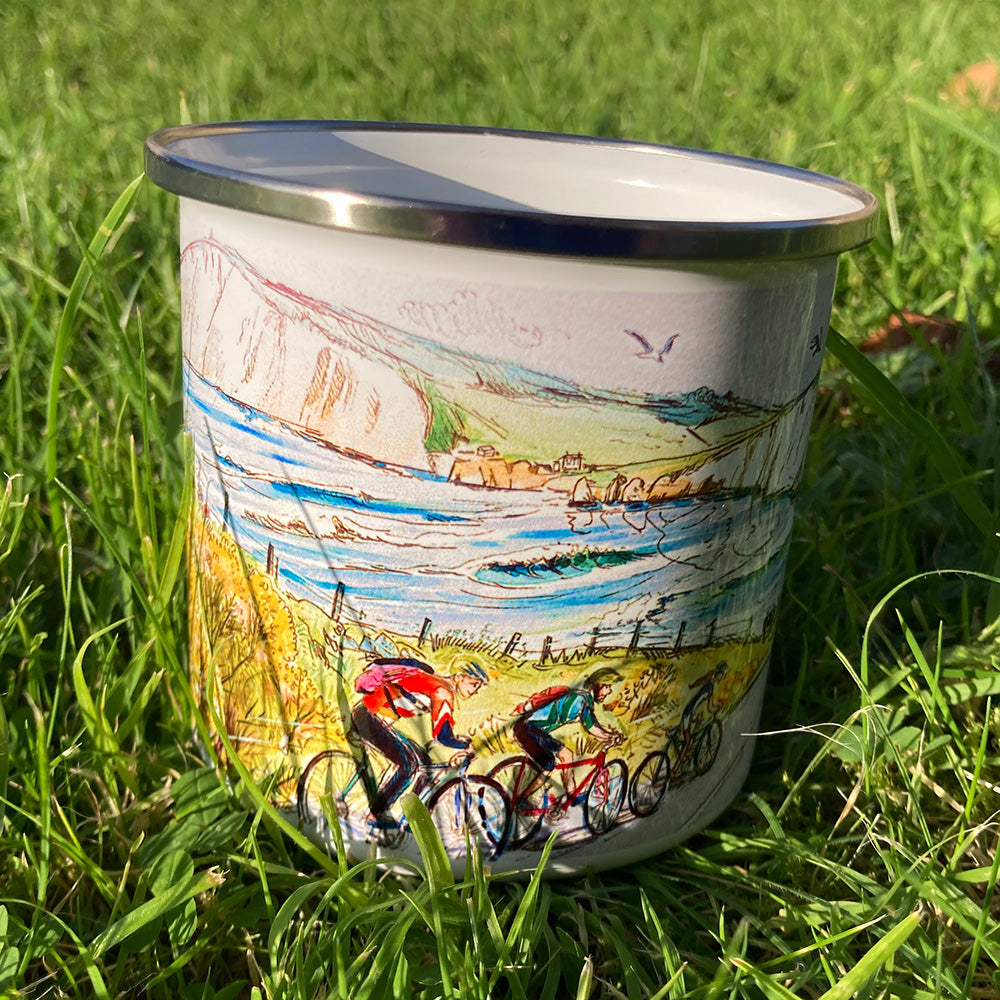 enamel mug - 323 Cyclists at Compton