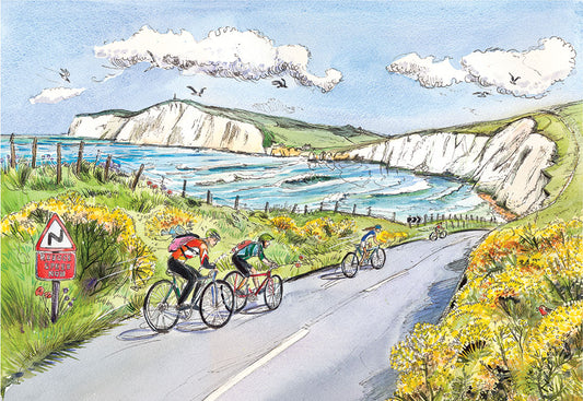 323 - Speeding cyclists at Compton - West Wight - Freshwater