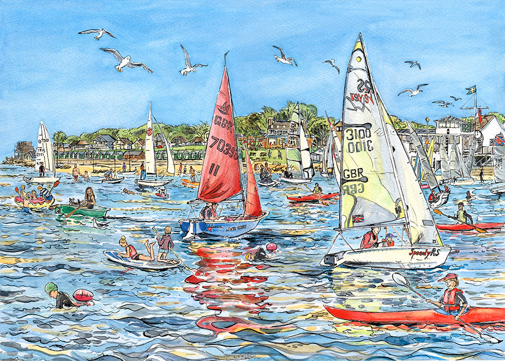 387 – Beautiful Summers Evening at Gurnard - Giclée Print