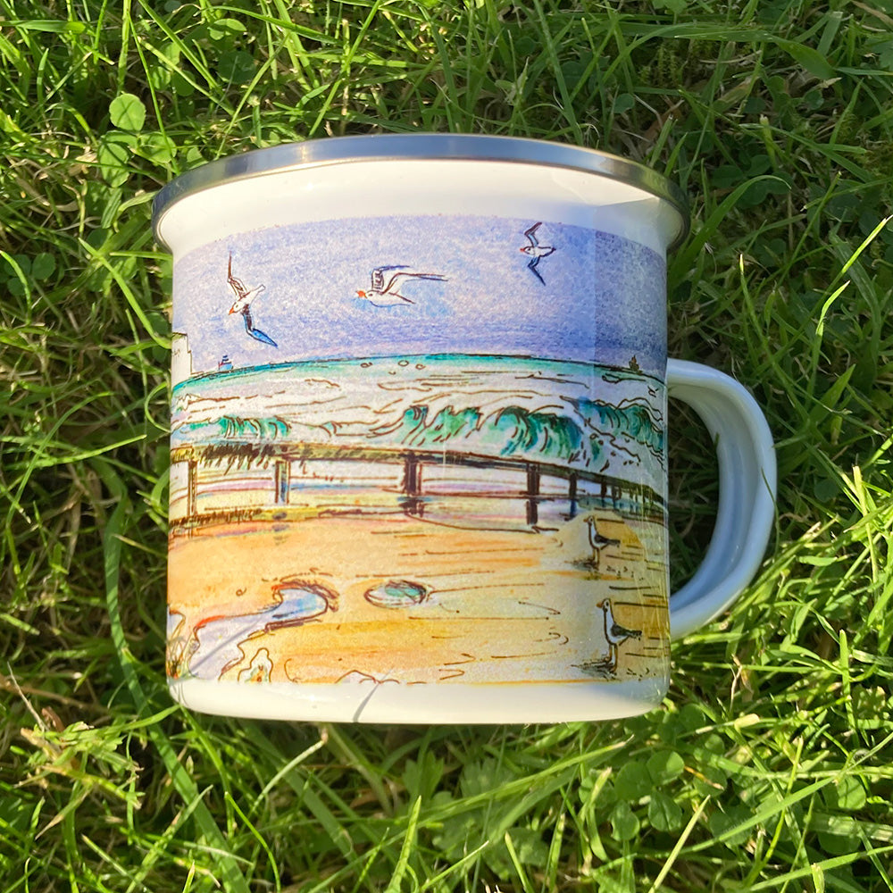 Enamel Mug - 399 Gulls on Shanklin Beach