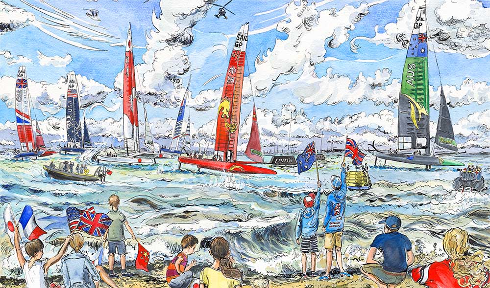 400 - Sail GP boats race off Cowes