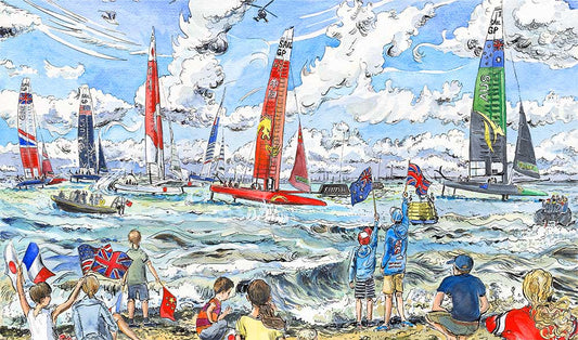 400 - Sail GP boats race off Cowes