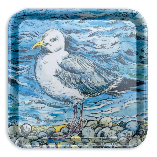 401 - Freshwater Gull - Square Melamine Tray 29x29cm