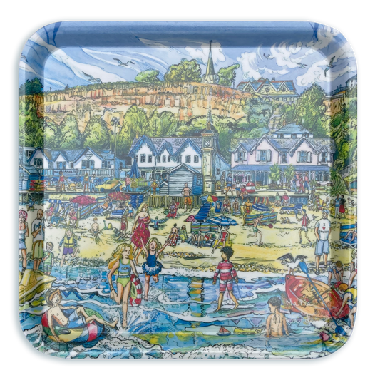 417 -Shanklin sunshine - Square melamine tray 29x29cm