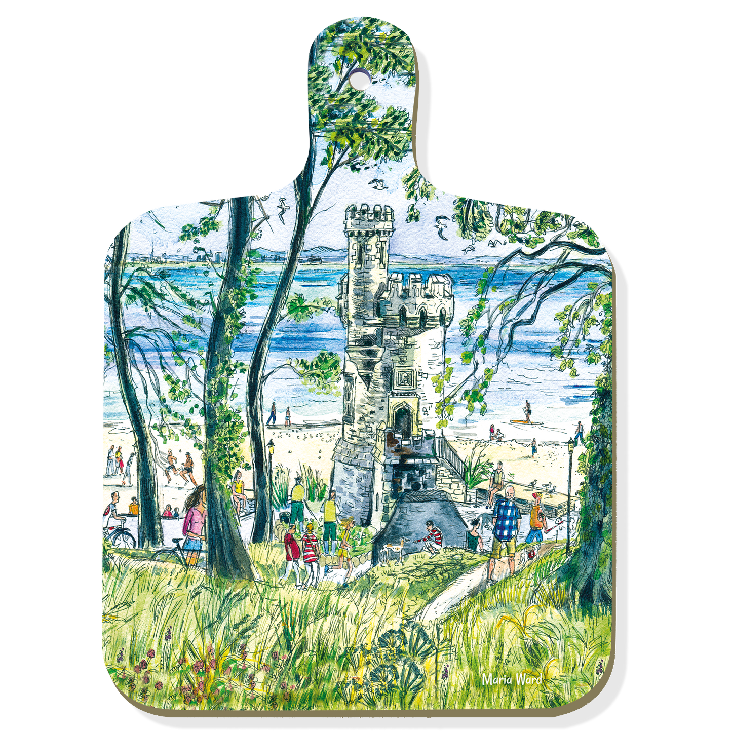 420 - chopping Board small featuring Appley Tower Vista