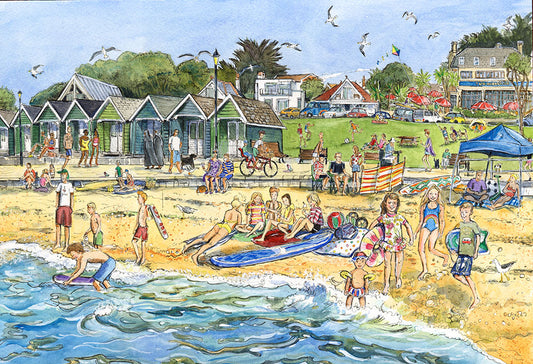 428 Summer fun on Gurnard Beach