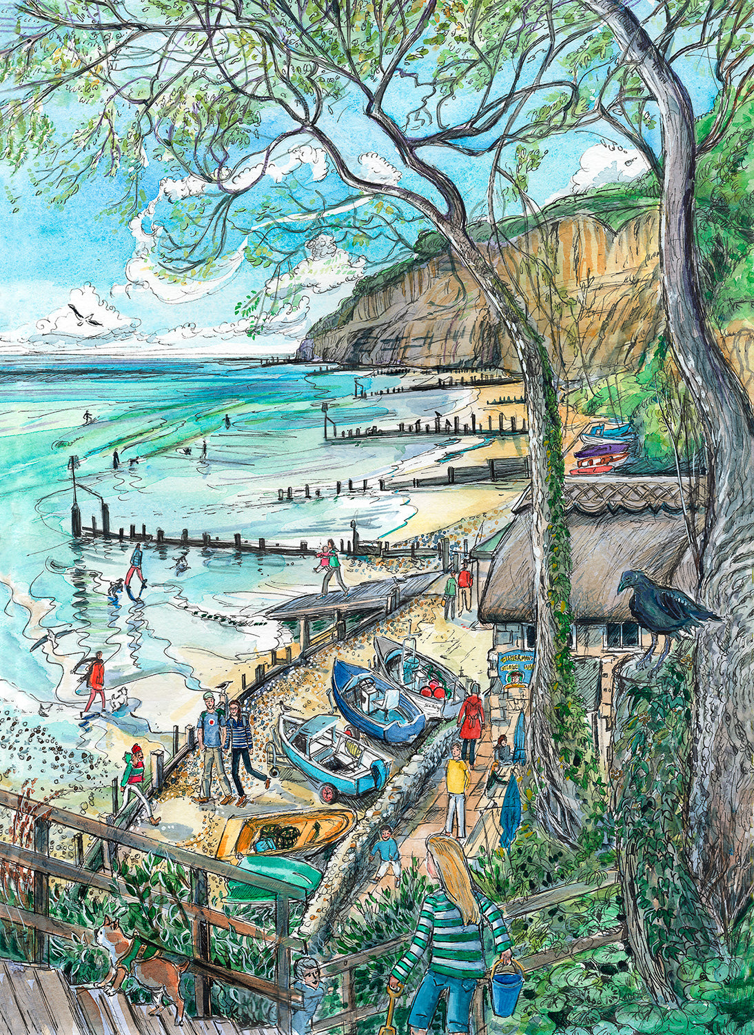 440 - Sea glass sea at Shanklin - Giclée print