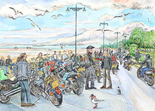 517 Bikers Monday meet on Ryde Esplanade - Giclée Print