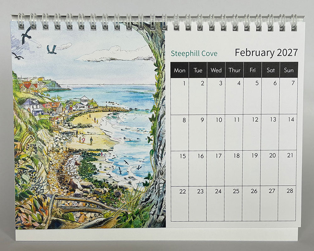 2027 Desktop Calendar A5 Landscape format