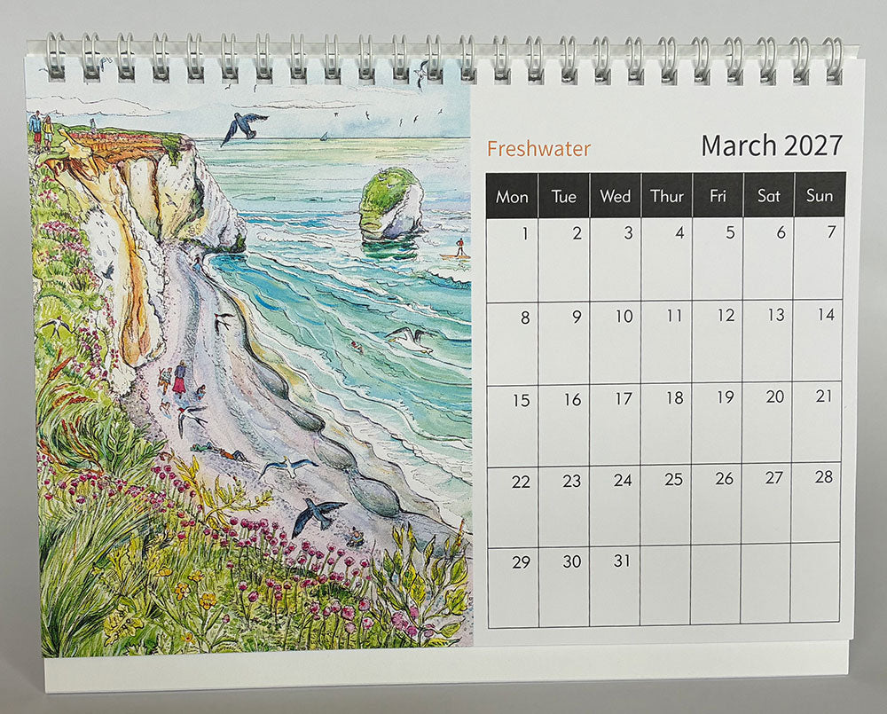 2027 Desktop Calendar A5 Landscape format