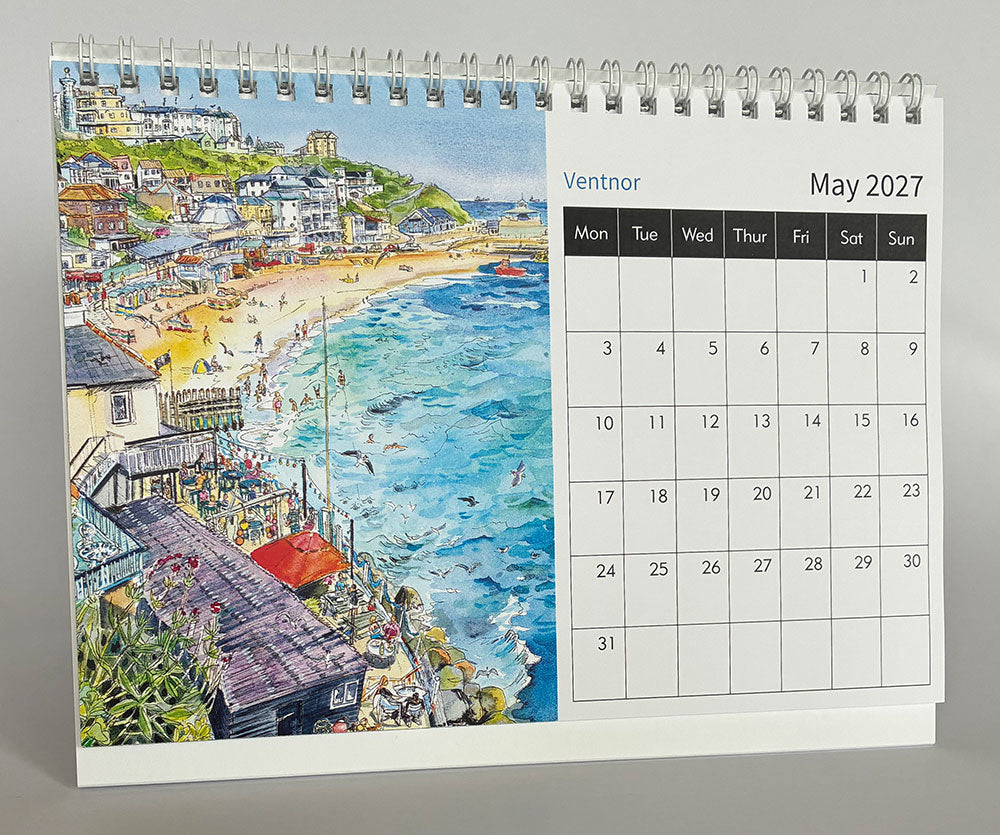 2027 Desktop Calendar A5 Landscape format