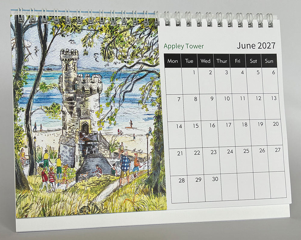 2027 Desktop Calendar A5 Landscape format