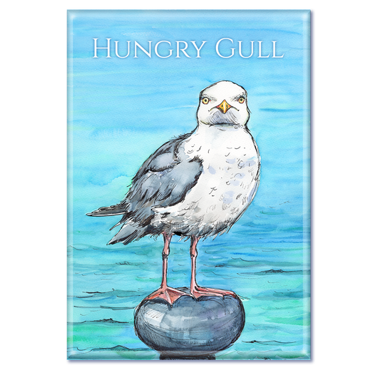 485 Hungry Gull - Fridge Magnet 79 x 54mm