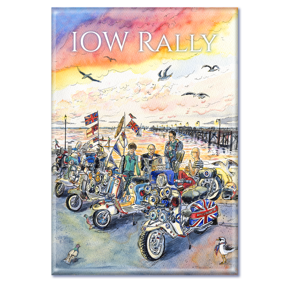 378 - Scooter Sunset - Fridge Magnet