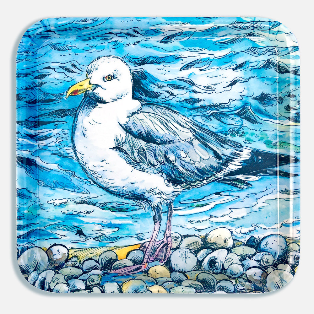 401 - Freshwater Gull - Square Melamine Tray 29x29cm