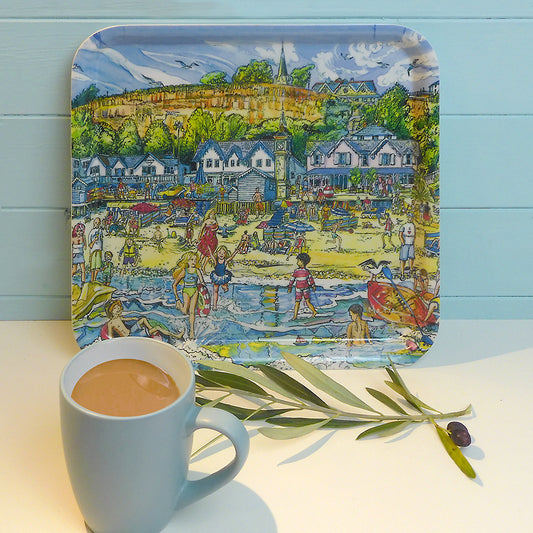 417 -Shanklin sunshine - Square melamine tray