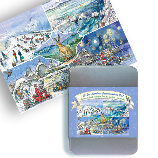 425 - 100 piece jigsaw in a tin - A Christmas Island