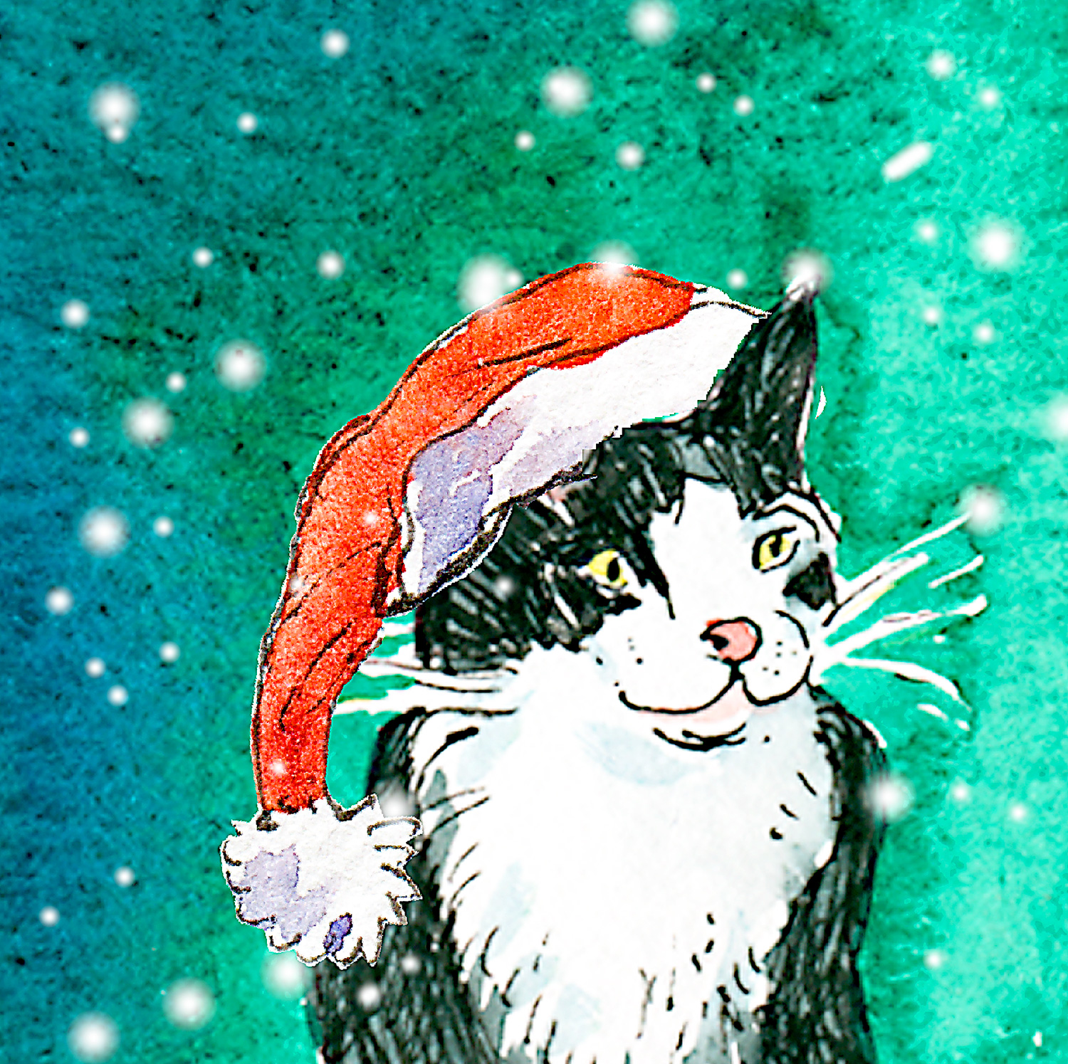 Print – Christmas cat – Maria Ward