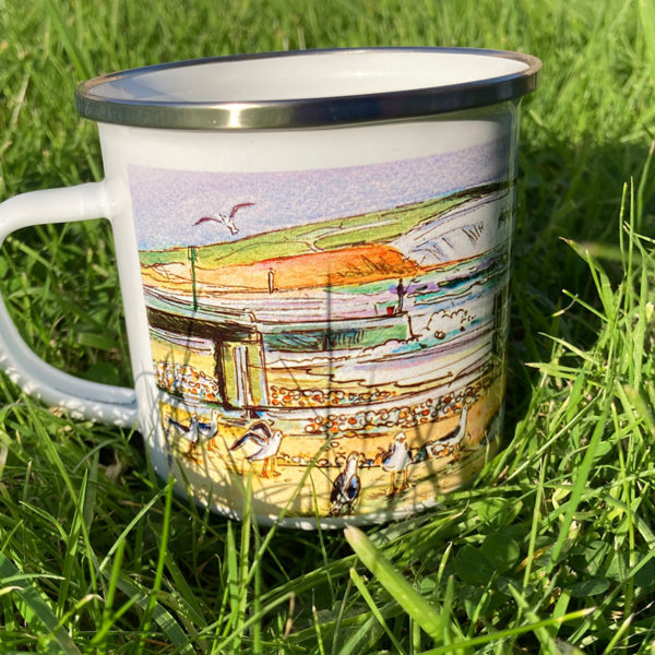 shanklin beach printed on a mug