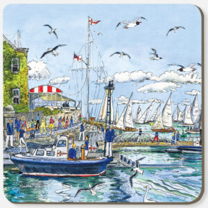 royal yacht squadron cowes printed onto a coaster