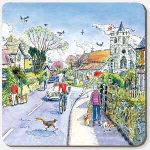 brighstone village printed onto a coaster