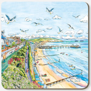 sandown bay printed onto a coaster